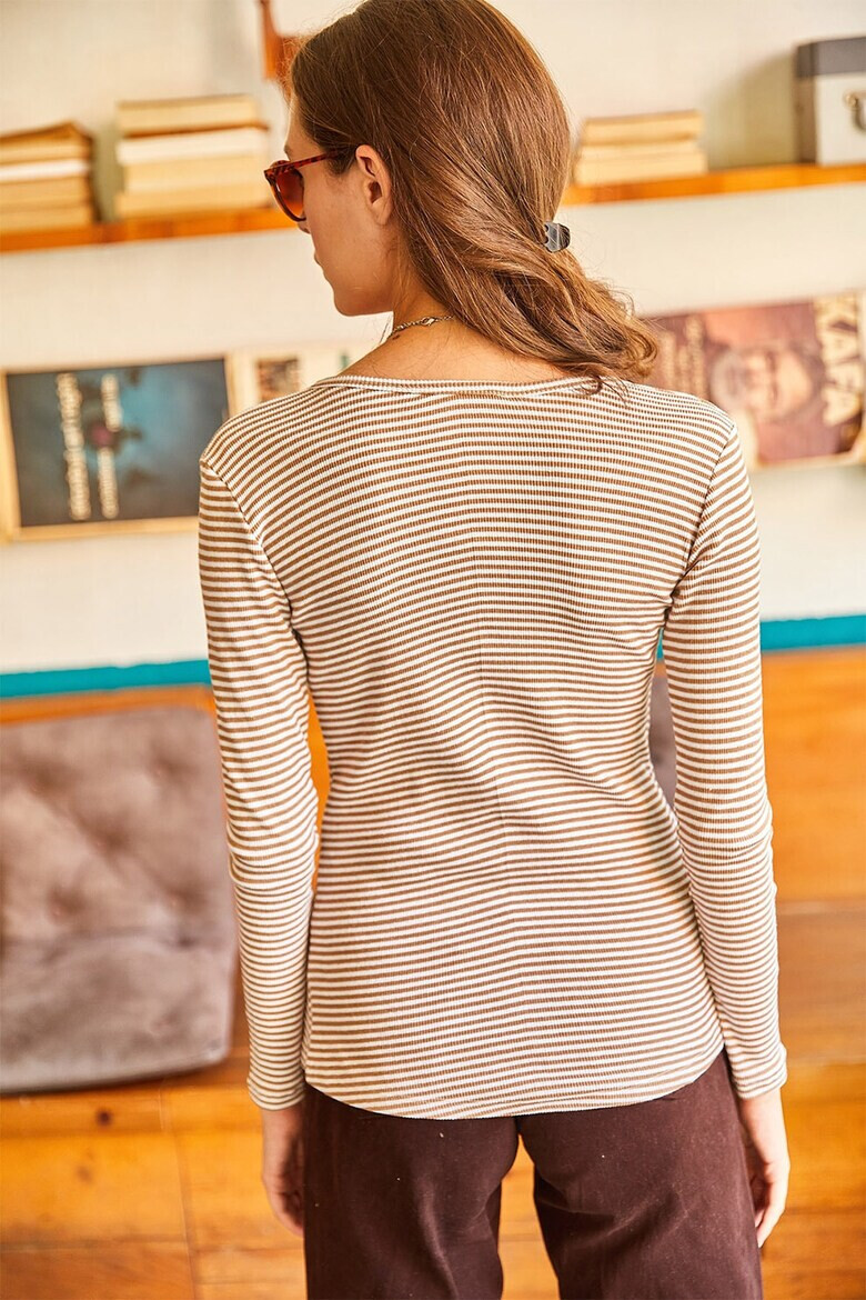 Olalook Блуза тип Henley с дълги ръкави - Pepit.bg