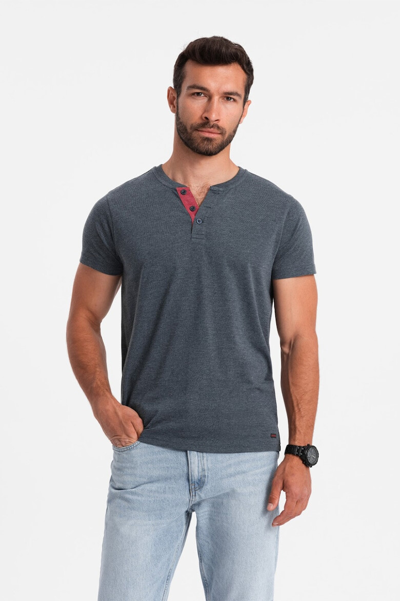 OMBRE Тениска с деколте Henley - Pepit.bg