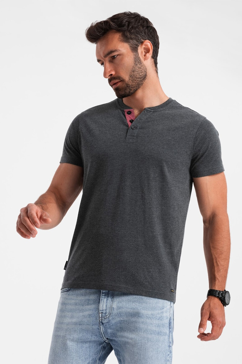 OMBRE Тениска с деколте Henley - Pepit.bg