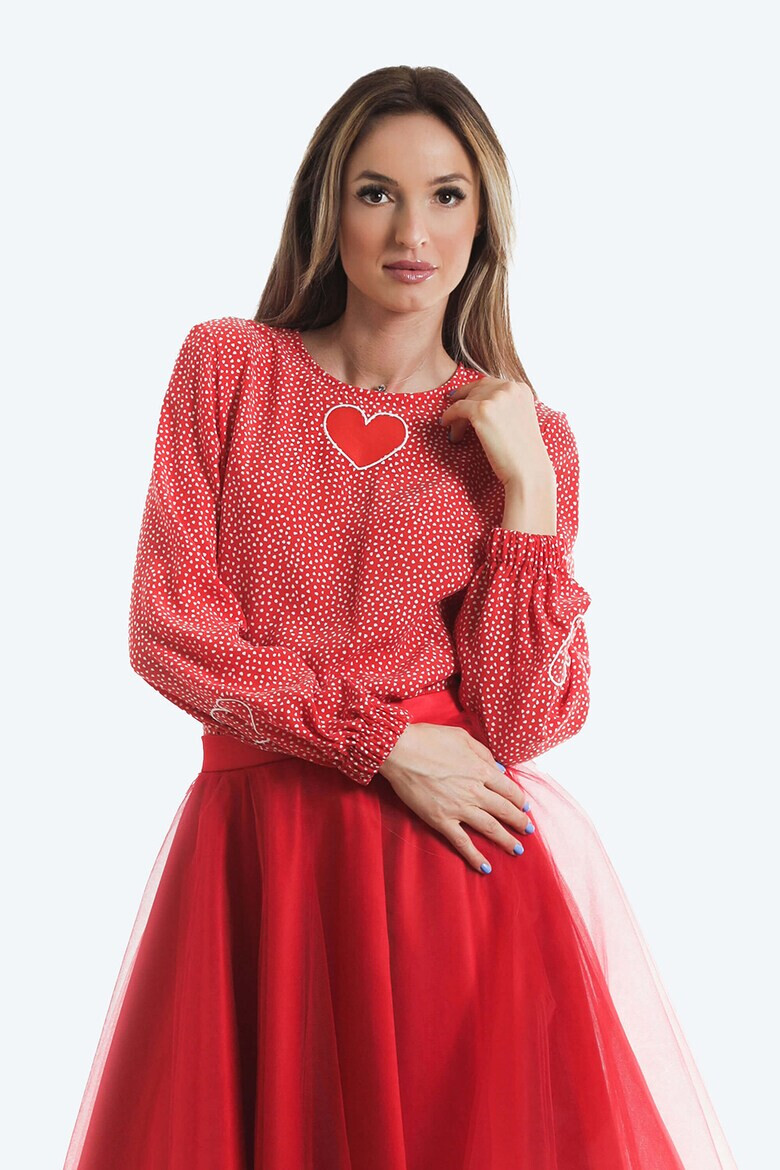 ONIBON FASHION Блуза с шарка на сърца - Pepit.bg