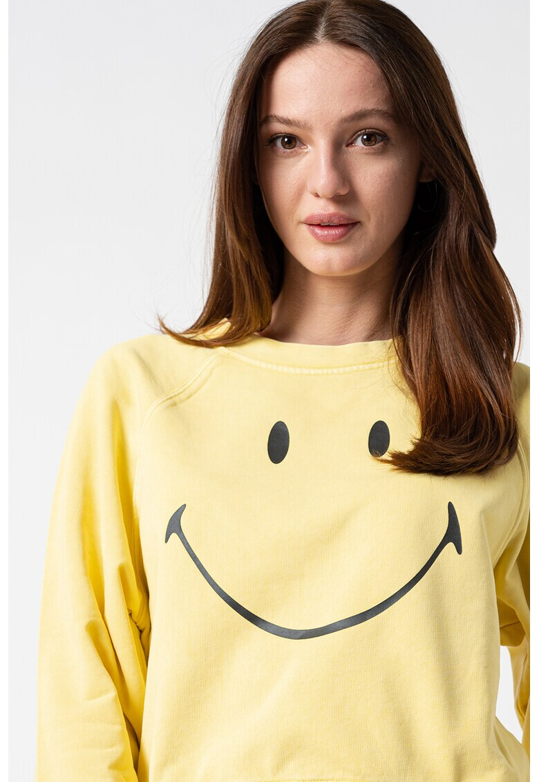 Only Къс суитшърт Smiley с ръкави реглан - Pepit.bg