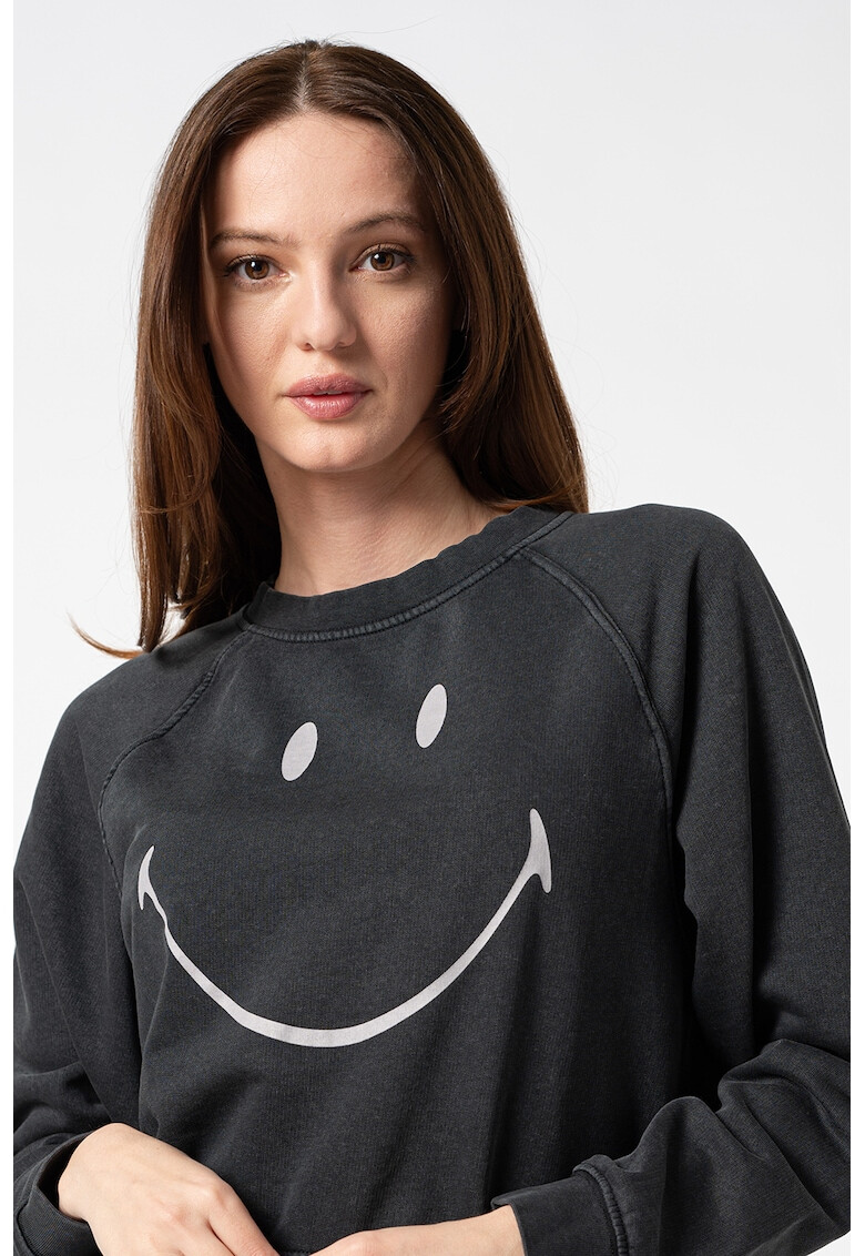 Only Къс суитшърт Smiley с ръкави реглан - Pepit.bg