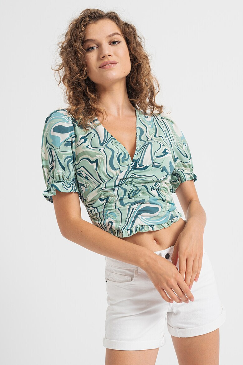 Only Къса блуза Livia с шпиц - Pepit.bg