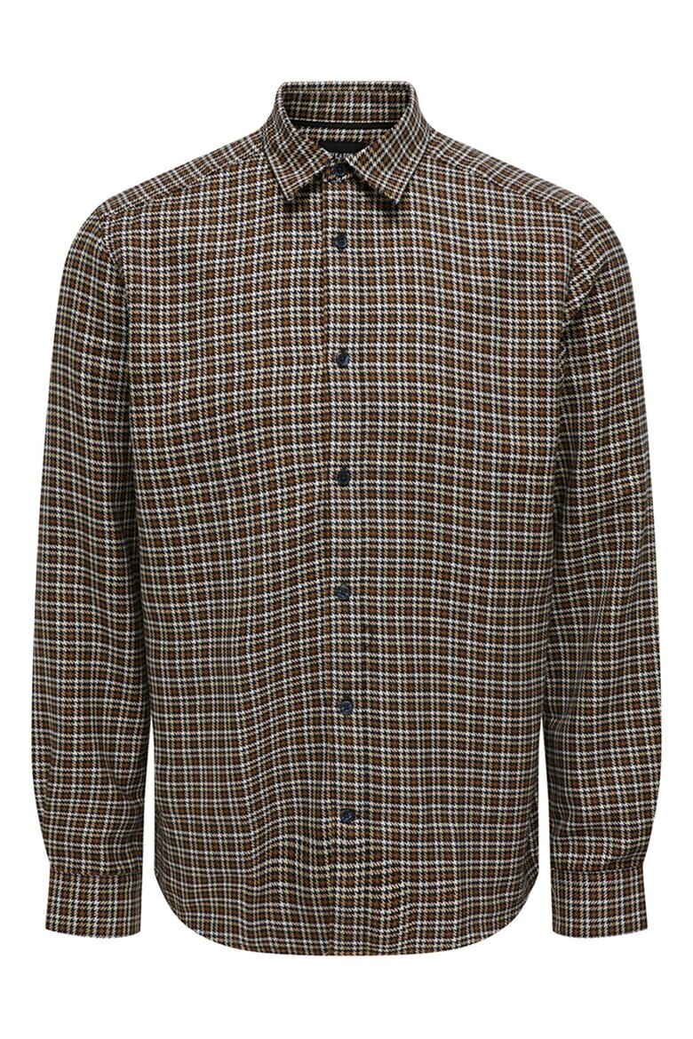 Only & Sons Карирана риза с остра яка - Pepit.bg