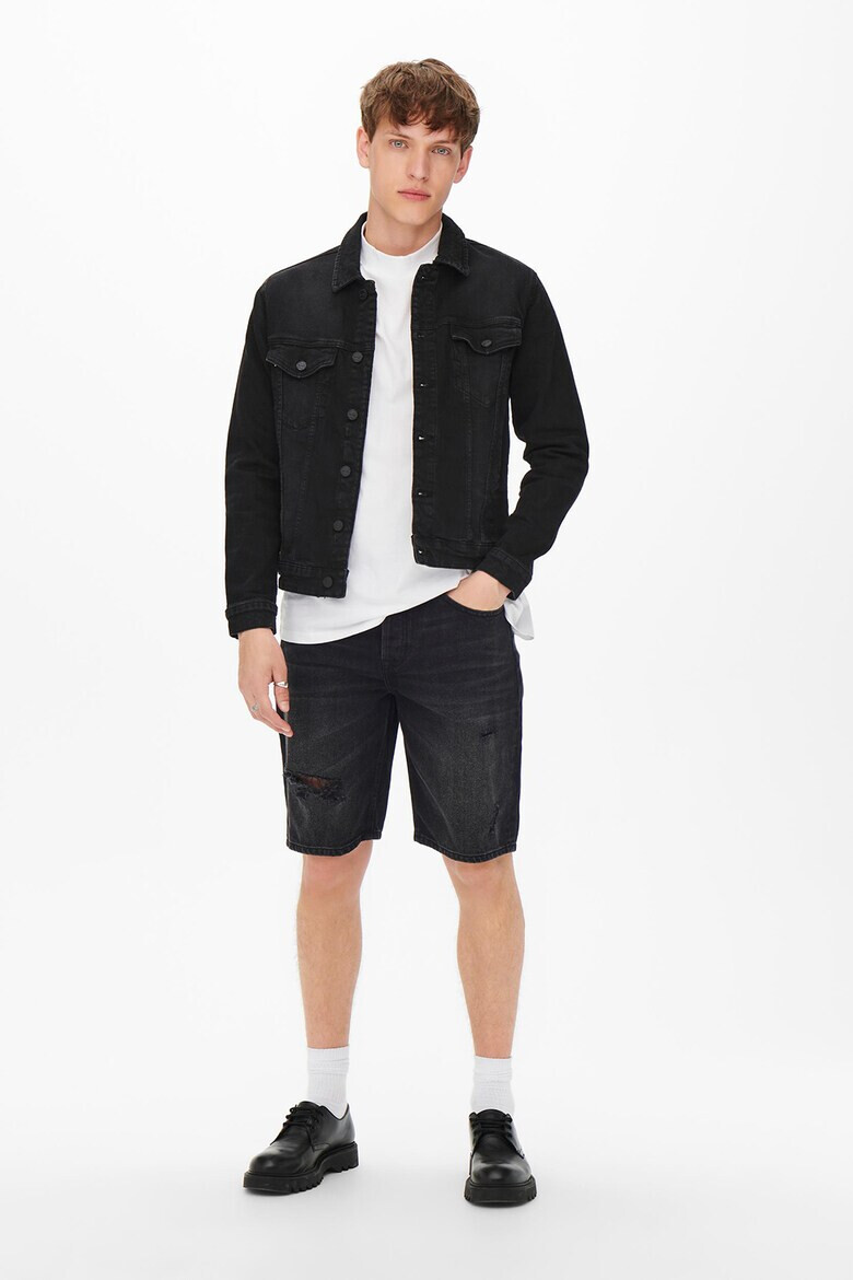 Only & Sons Къси дънки с протрити зони - Pepit.bg