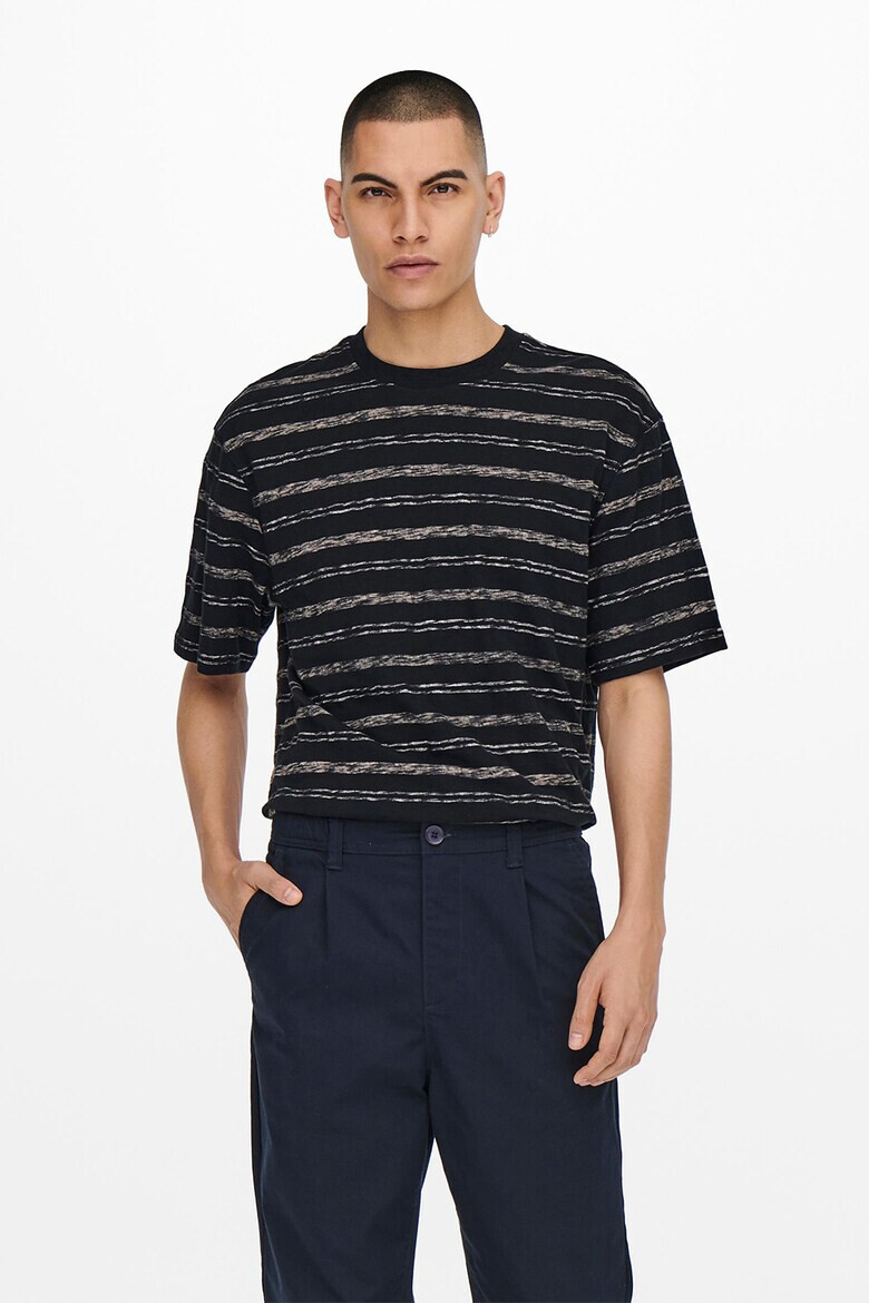 Only & Sons Памучна тениска с райе - Pepit.bg