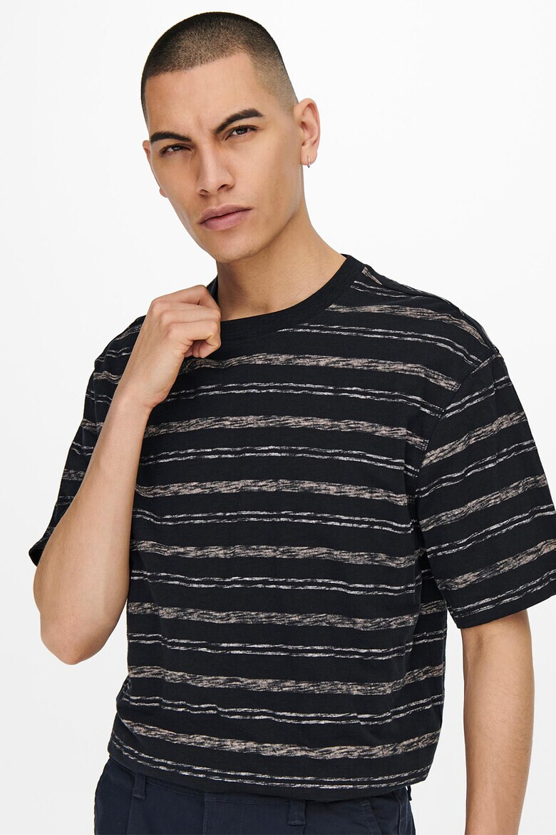 Only & Sons Памучна тениска с райе - Pepit.bg