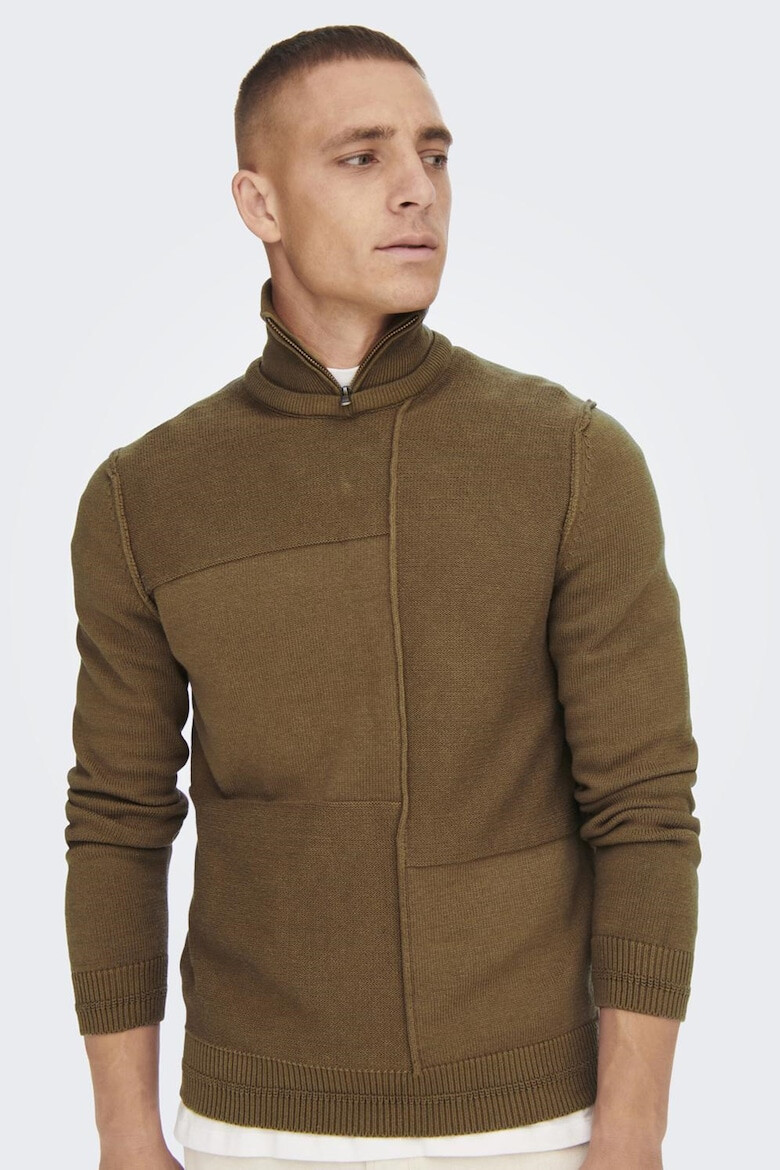 Only & Sons Пуловер Elias с къс цип - Pepit.bg