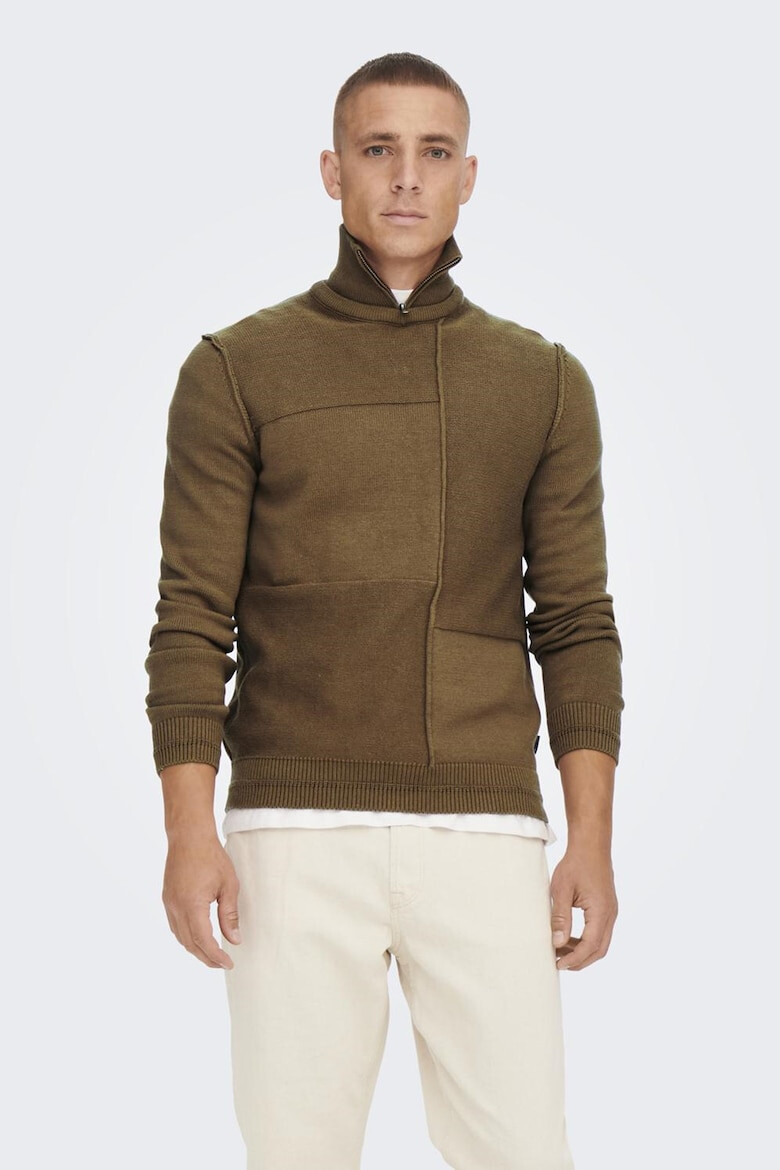 Only & Sons Пуловер Elias с къс цип - Pepit.bg