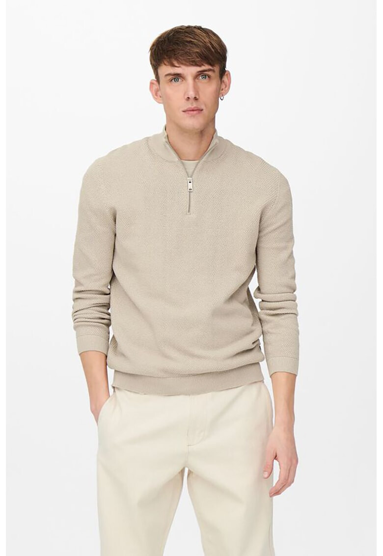 Only & Sons Пуловер с цепка с цип - Pepit.bg