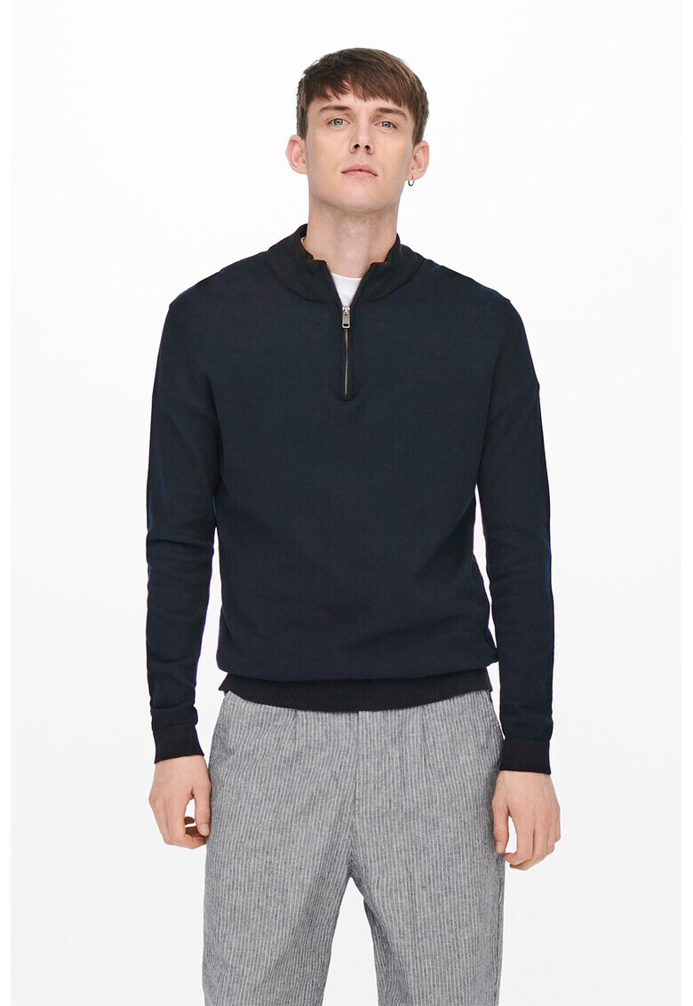 Only & Sons Пуловер с къс цип - Pepit.bg