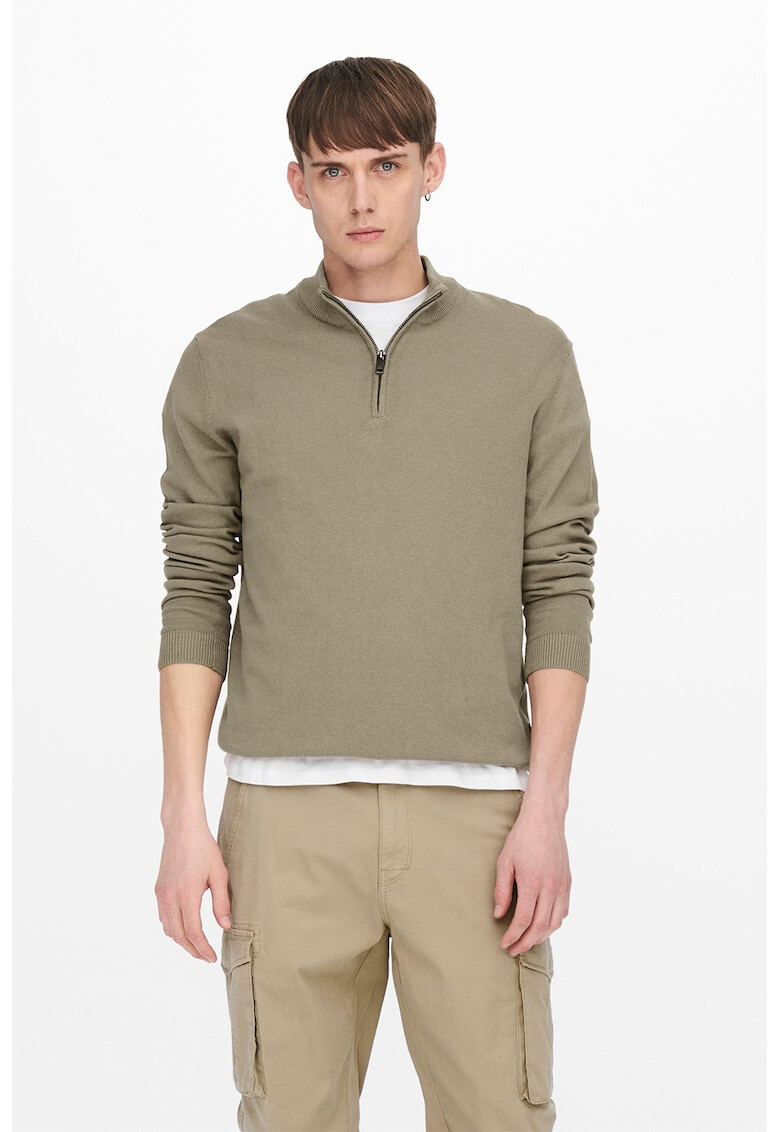Only & Sons Пуловер с къс цип - Pepit.bg