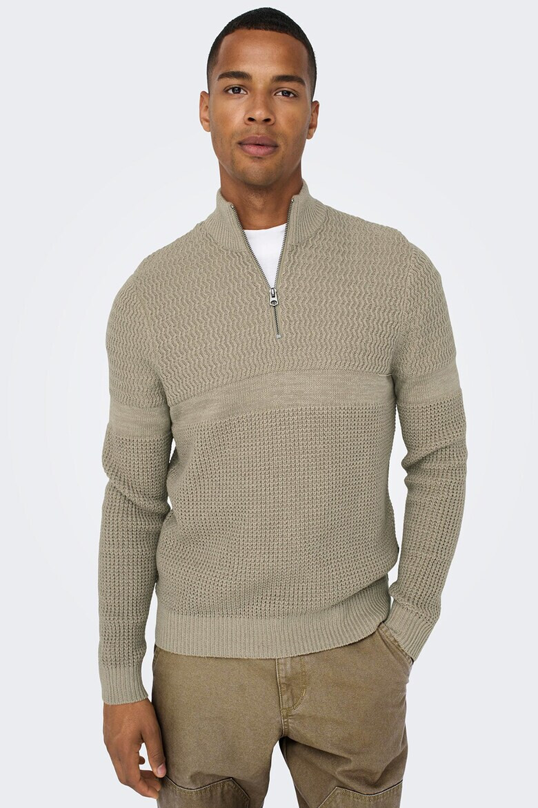 Only & Sons Пуловер с къс цип - Pepit.bg