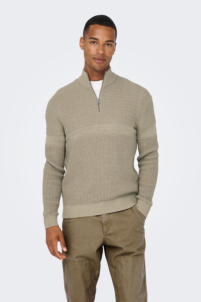 Only & Sons Пуловер с къс цип - Pepit.bg