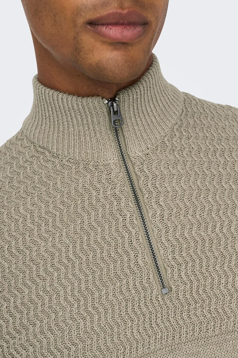 Only & Sons Пуловер с къс цип - Pepit.bg