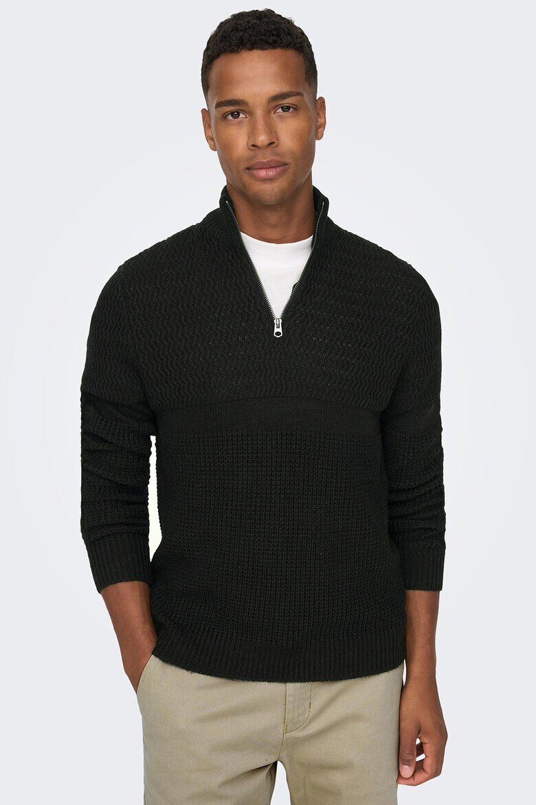 Only & Sons Пуловер с къс цип - Pepit.bg