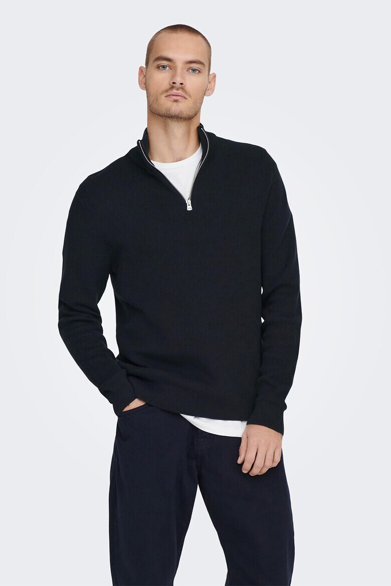 Only & Sons Пуловер с къс цип - Pepit.bg
