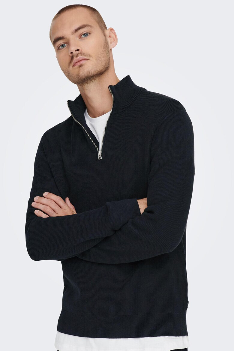 Only & Sons Пуловер с къс цип - Pepit.bg