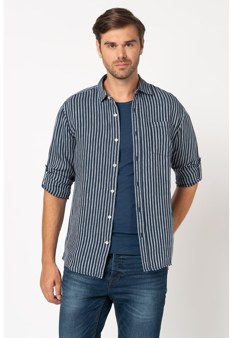 Only & Sons Раирана риза с лен - Pepit.bg