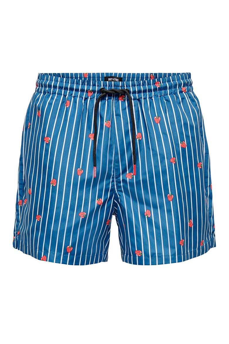 Only & Sons Раирани плувни шорти - Pepit.bg