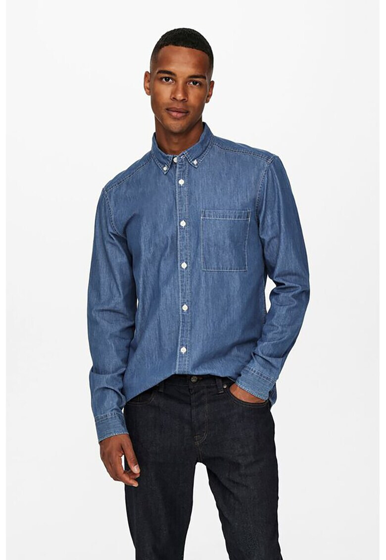 Only & Sons Риза от деним Oxford - Pepit.bg