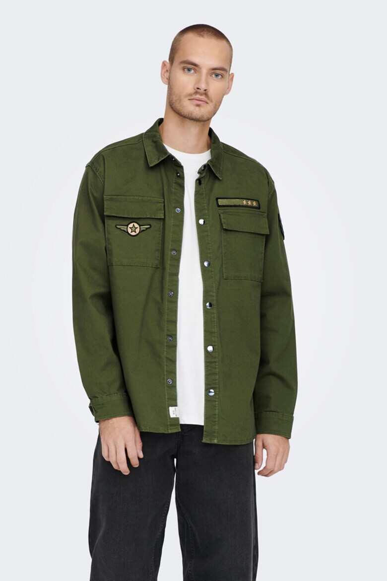 Only & Sons Риза с джобове с капаче отпред - Pepit.bg