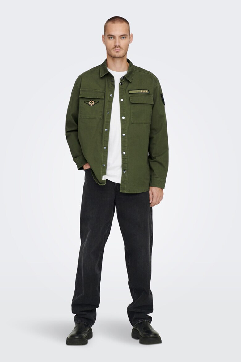 Only & Sons Риза с джобове с капаче отпред - Pepit.bg