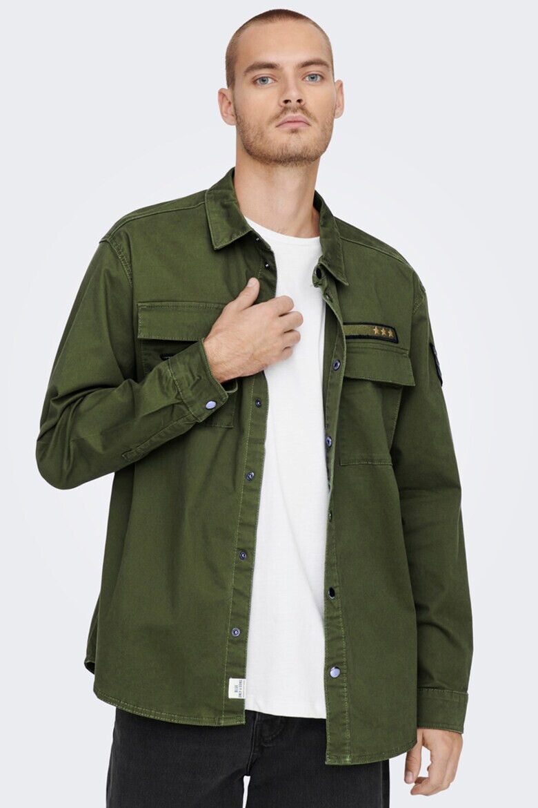 Only & Sons Риза с джобове с капаче отпред - Pepit.bg