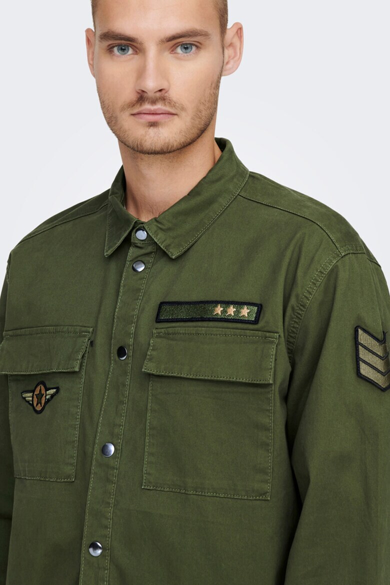 Only & Sons Риза с джобове с капаче отпред - Pepit.bg
