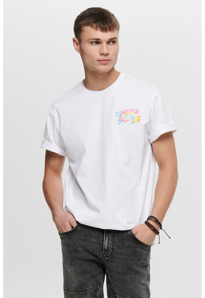 Only & Sons Тениска с овално деколте и лого - Pepit.bg