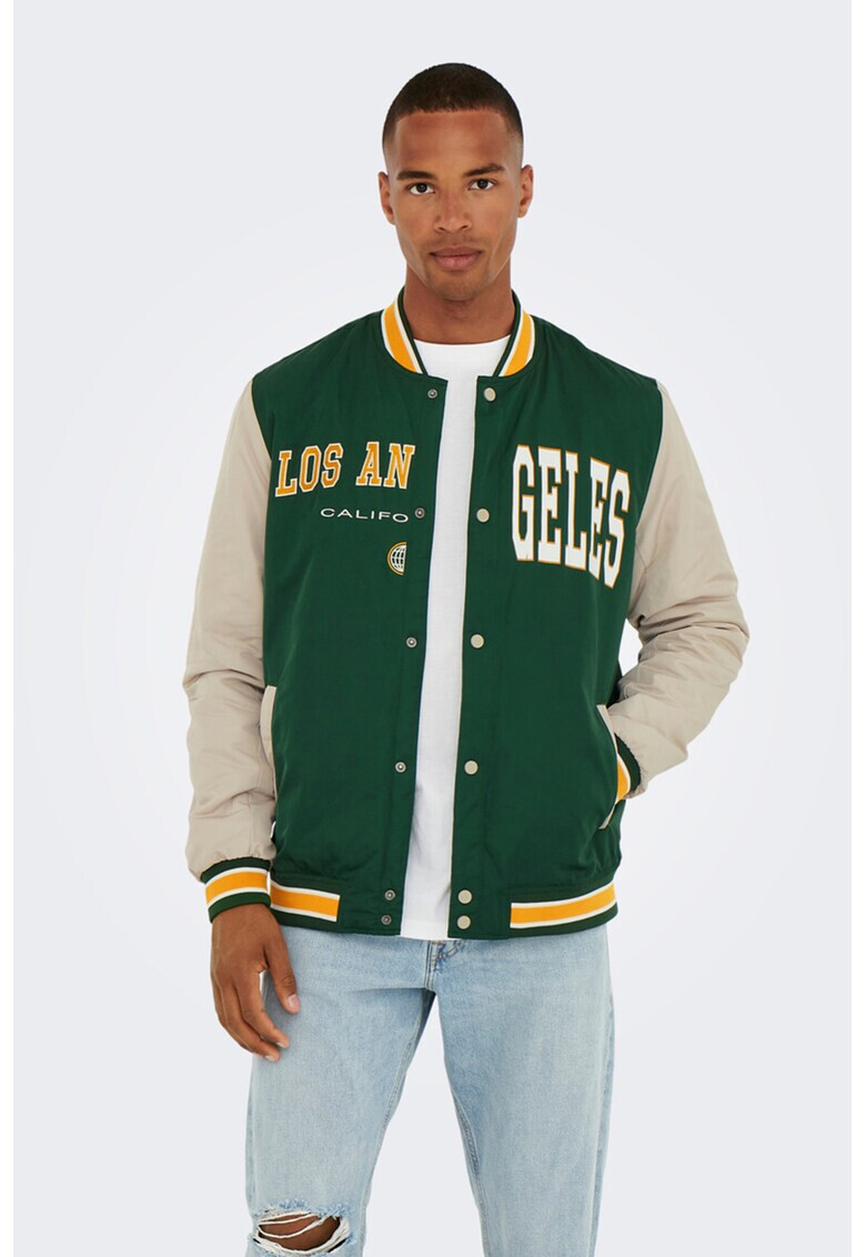 Only & Sons Яке Varsity с надпис - Pepit.bg