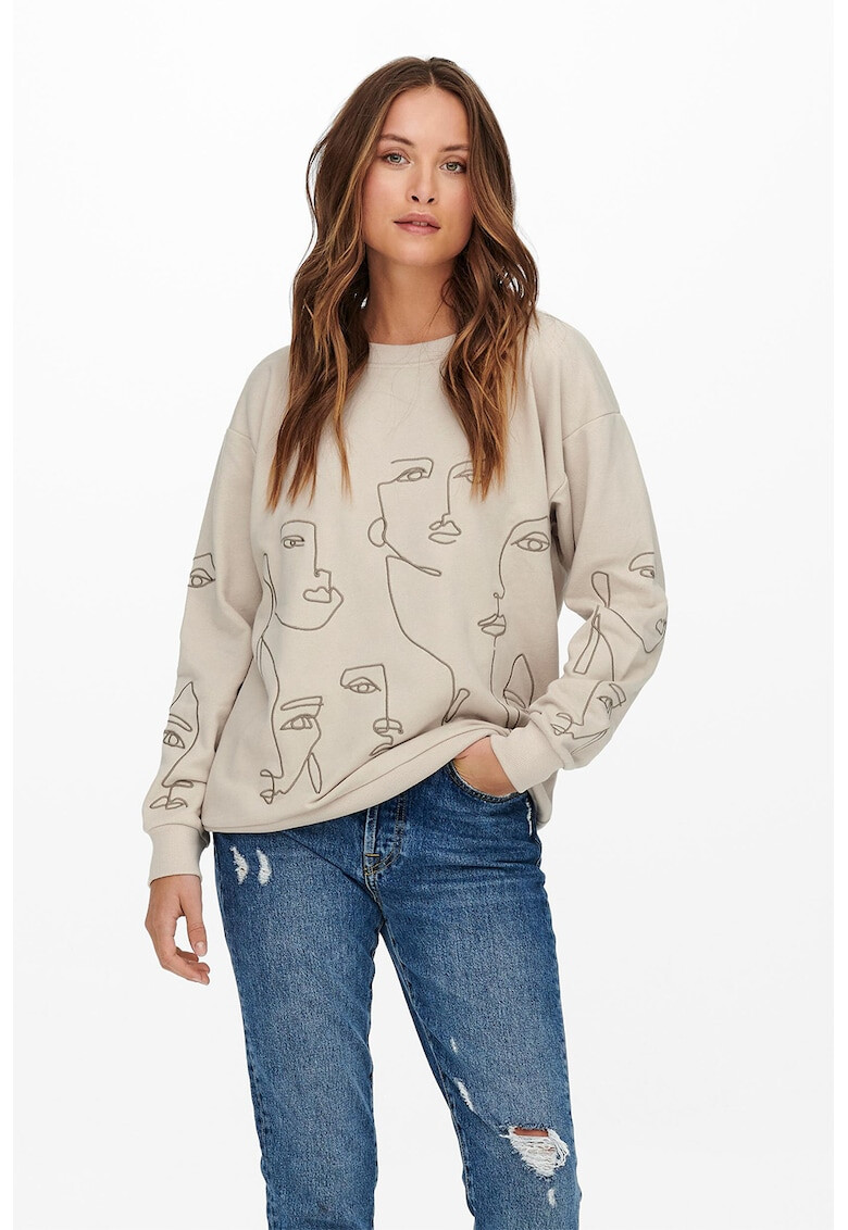 Only Суитшърт Giles с фигурална бродерия - Pepit.bg