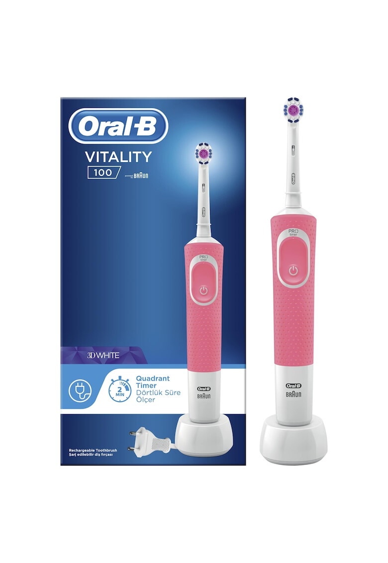 Oral-B Ел. четка за зъби Vitality D100 Sensi Ultra Thin 7600 осцилации/мин 2D почистване 1 програма 1 накрайник Бяла - Pepit.bg