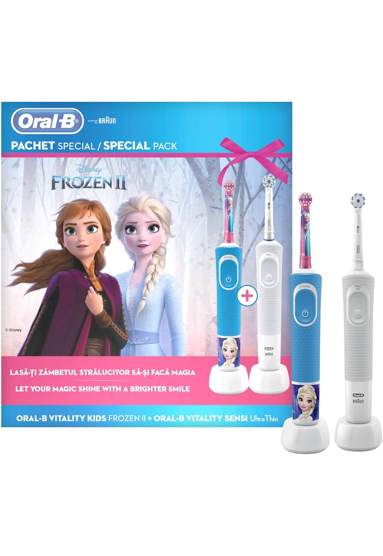 Oral-B Комплект Family Ел. четка за зъби за деца Vitality Star Wars + Ел. четка за възрастни Vitality Sensi Ultra Thin 2 глави - Pepit.bg