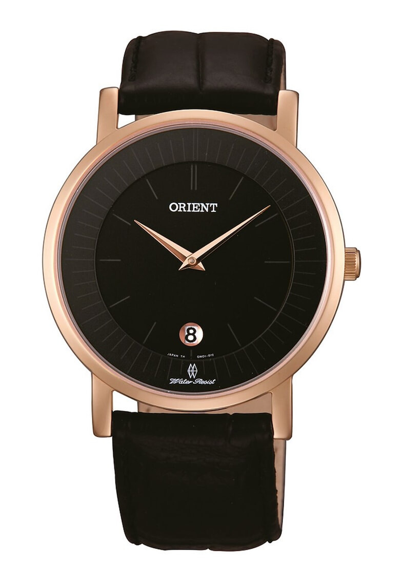 ORIENT Иноксов кварцов часовник с кожена каишка - Pepit.bg
