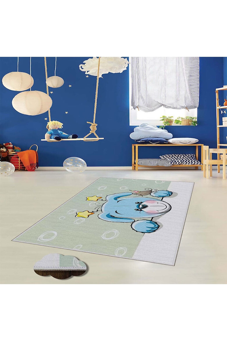 Oyo home Килим Blue Bear 120x180 см Полиестер Дигитален печат Неплъзгащ се Многоцветен - Pepit.bg