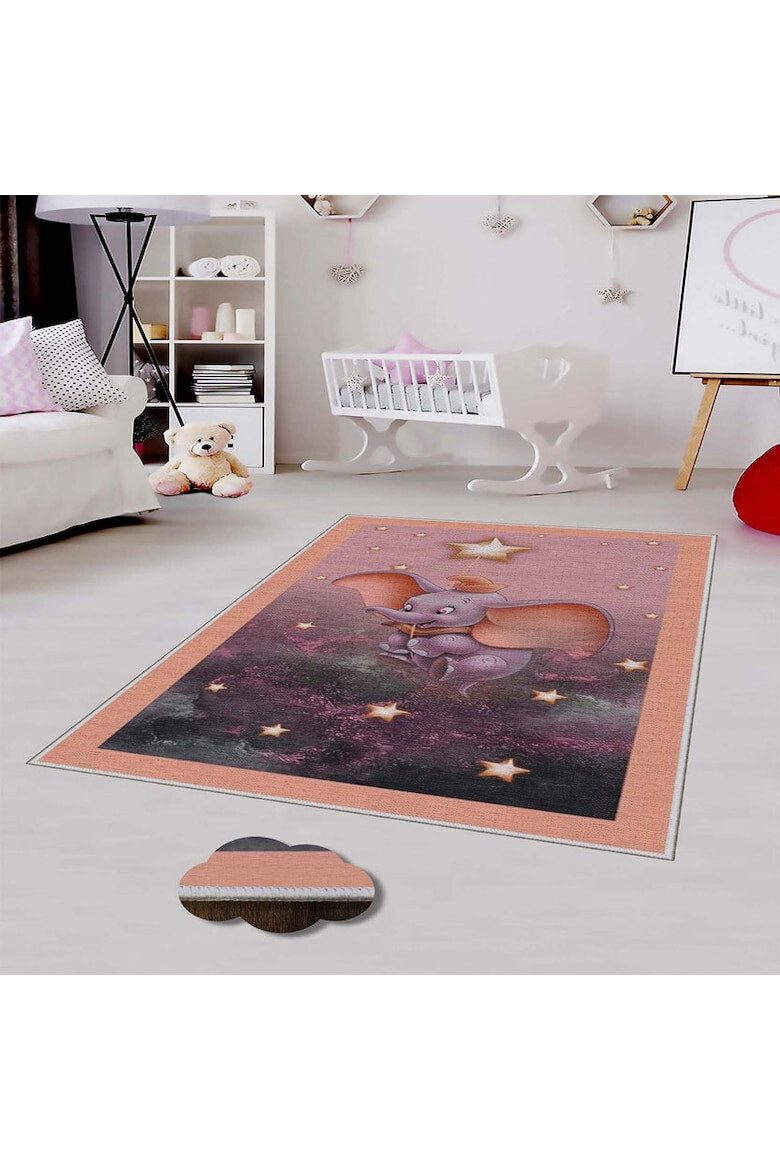 Oyo home Килим Elephant 140x220 см Полиестер Дигитален печат Неплъзгащ се Многоцветен - Pepit.bg