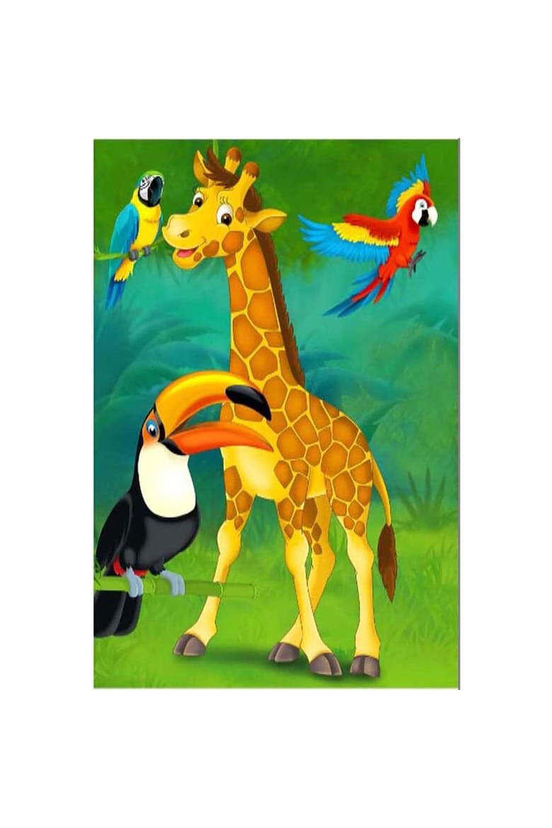 Oyo home Килим Giraffe 140x220 см Полиестер Дигитален печат Неплъзгаща се долна страна Многоцветен - Pepit.bg