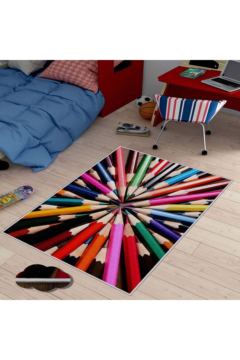 Oyo home Килим Pencils 140x220 см Полиестер Дигитален печат Неплъзгаща се долна страна Многоцветен - Pepit.bg