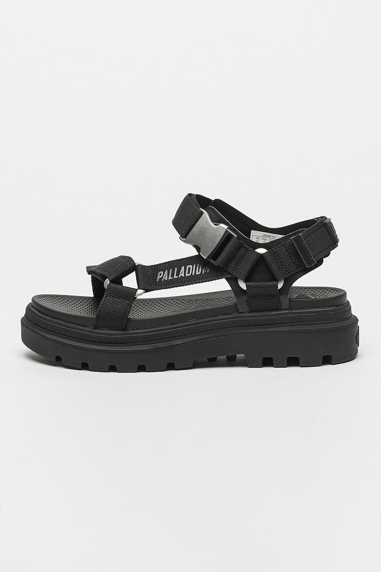 Palladium Сандали с равна платформа и велкро - Черен - Pepit.bg