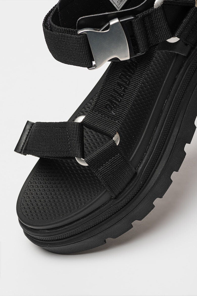 Palladium Сандали с равна платформа и велкро - Черен - Pepit.bg