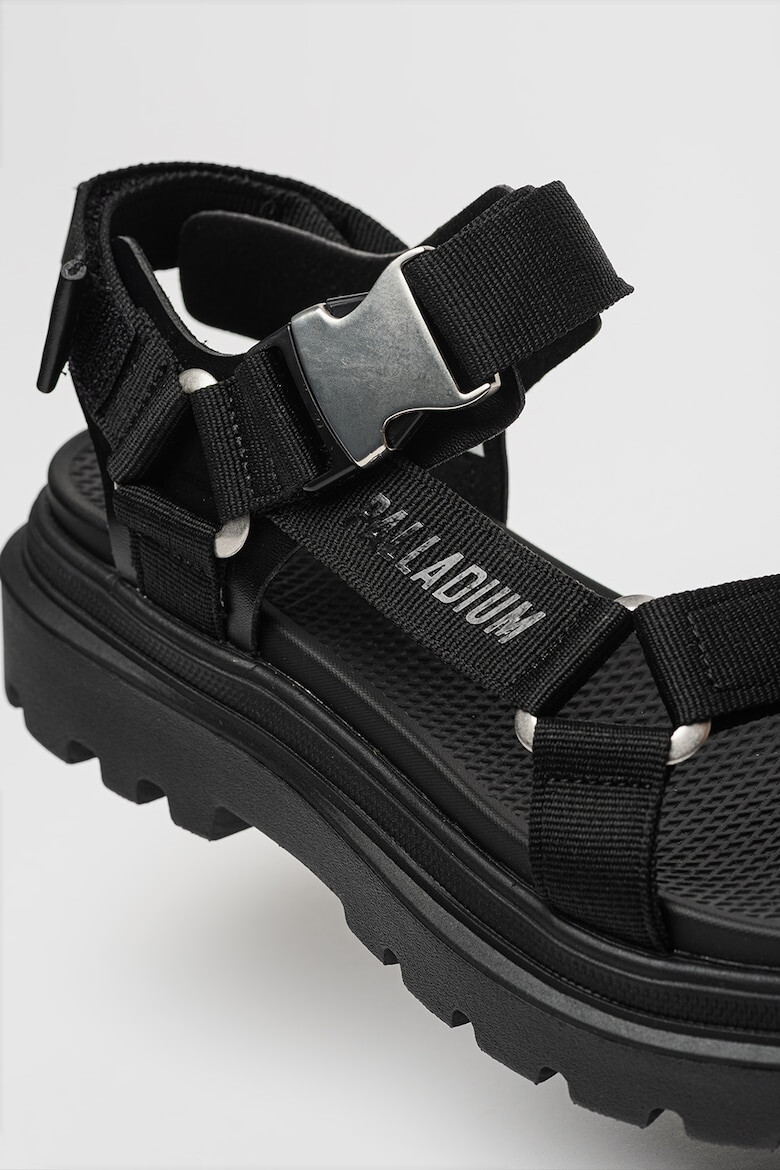 Palladium Сандали с равна платформа и велкро - Черен - Pepit.bg