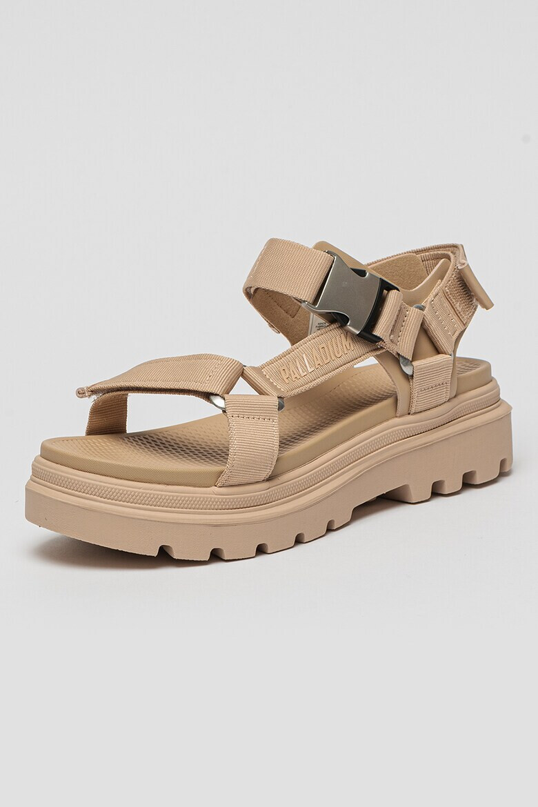 Palladium Текстилни сандали с лого - Бежов - Pepit.bg