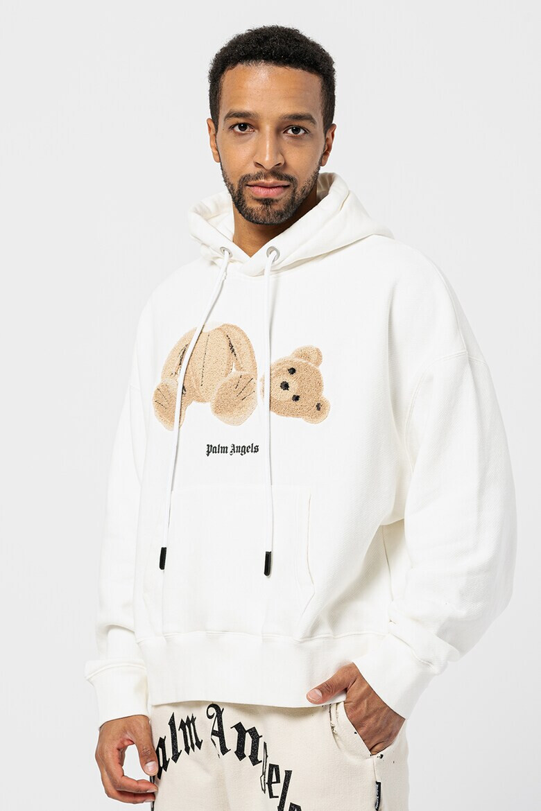 PALM ANGELS Худи Bear с джоб кенгуру - Pepit.bg