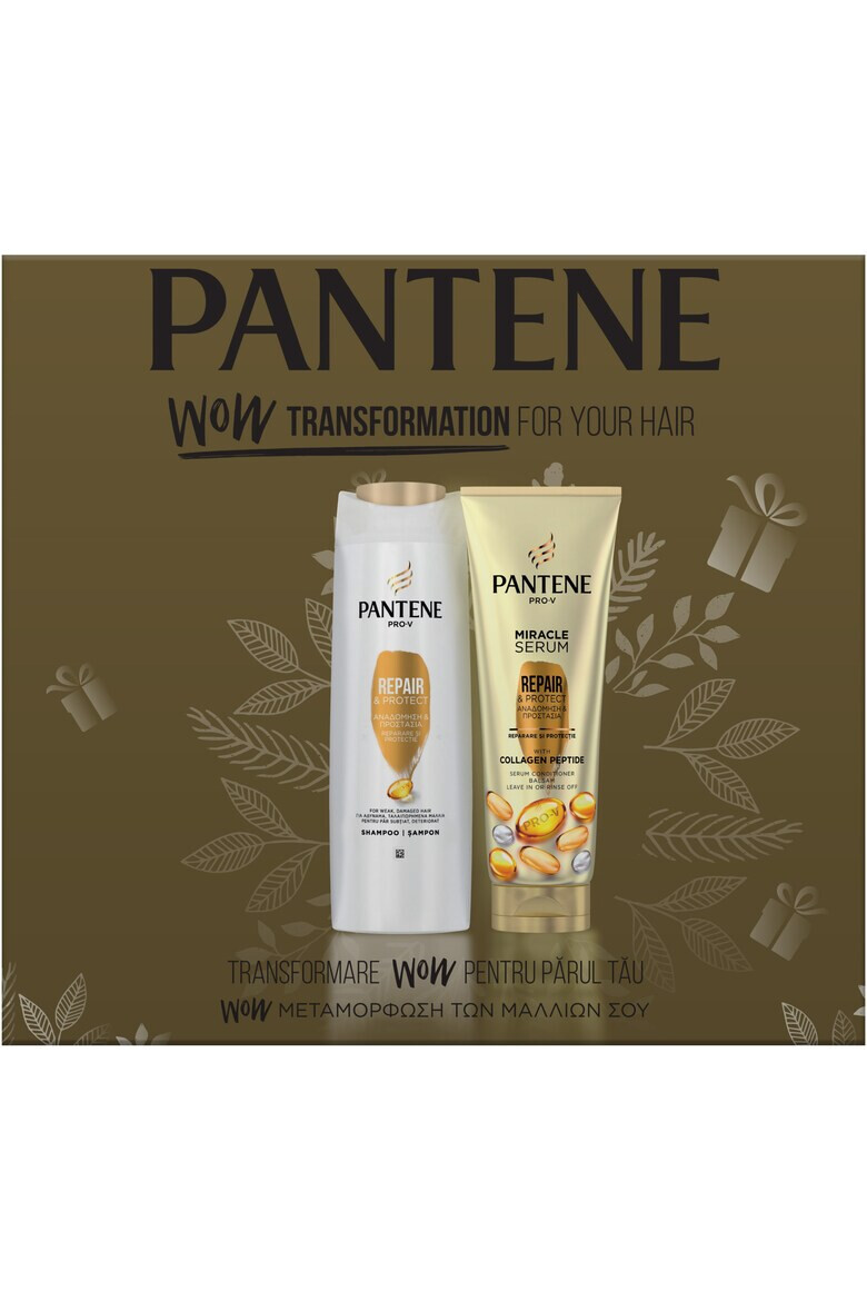 Pantene Комплект Pro-V Repair & Protect: Шампоан Pro-V Repair & Protect За увредена коса 360 мл + Балсам Pro-V Repair & Protect 3 Minute Miracle За увредена коса 200 мл - Pepit.bg