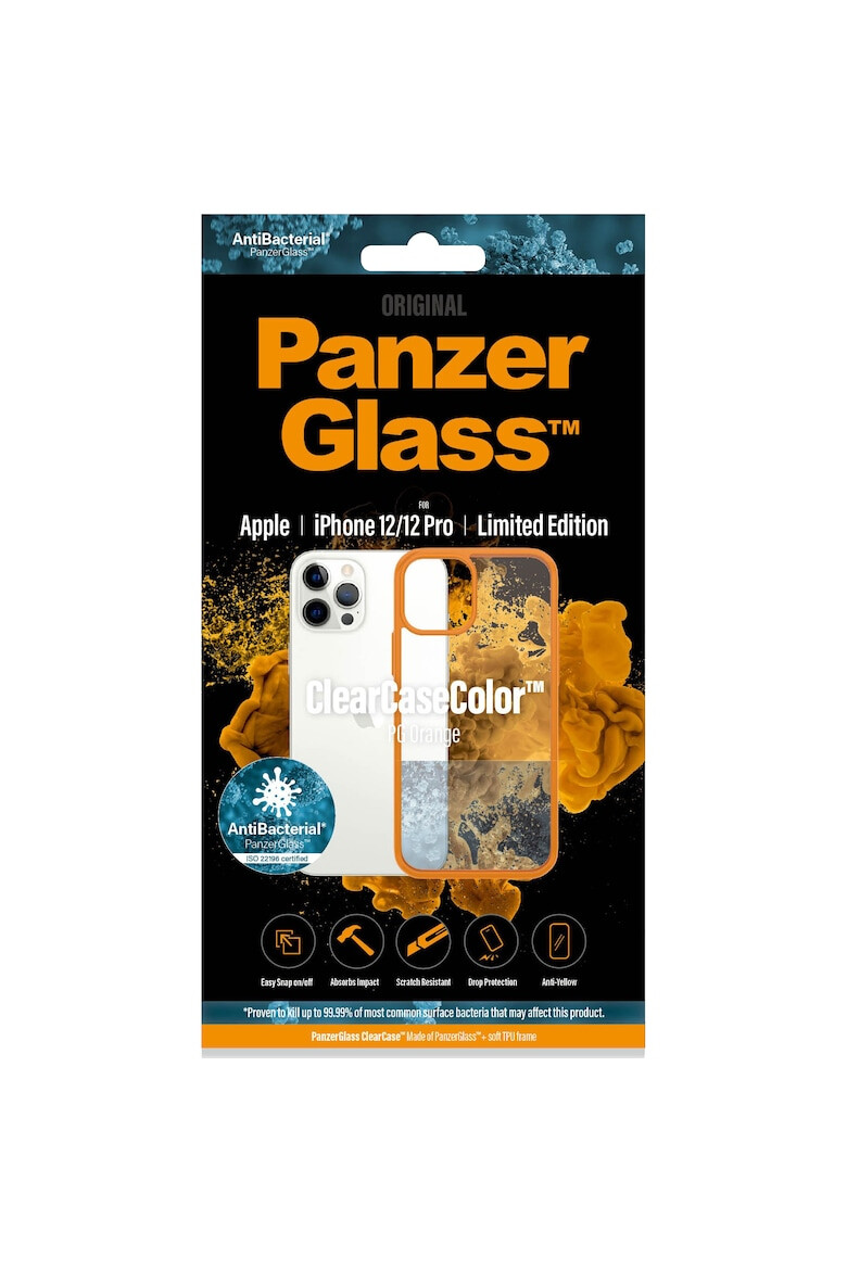 PanzerGlass Калъф за Apple iPhone 12 | 12 Pro - Прозрачен/Оранжева рамка - Pepit.bg