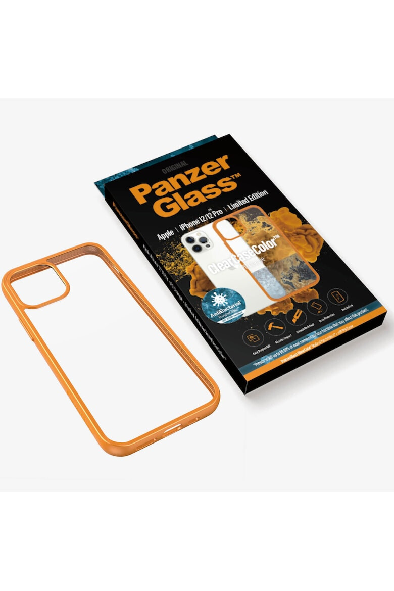 PanzerGlass Калъф за Apple iPhone 12 | 12 Pro - Прозрачен/Оранжева рамка - Pepit.bg