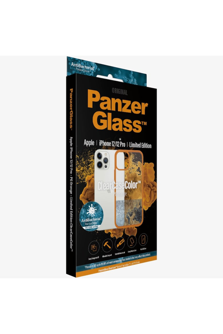 PanzerGlass Калъф за Apple iPhone 12 | 12 Pro - Прозрачен/Оранжева рамка - Pepit.bg