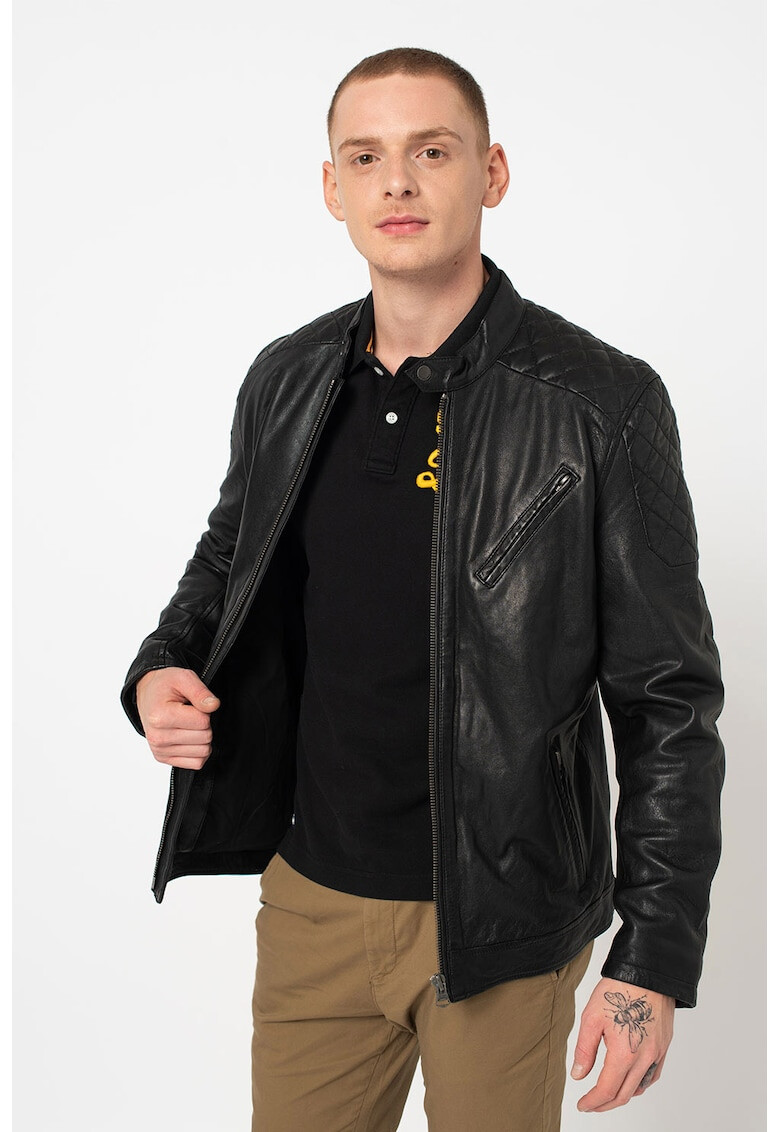 Pepe Jeans London Кожено яке Defoe - Pepit.bg