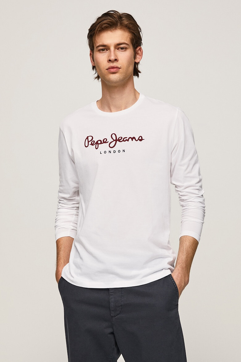 Pepe Jeans London Памучна блуза с лого - Pepit.bg